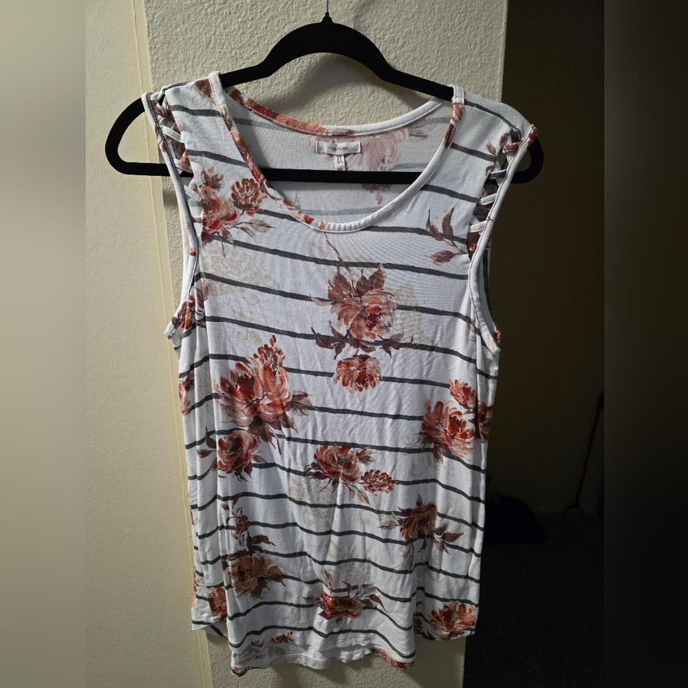 Maurices Floral and Striped Tank Top